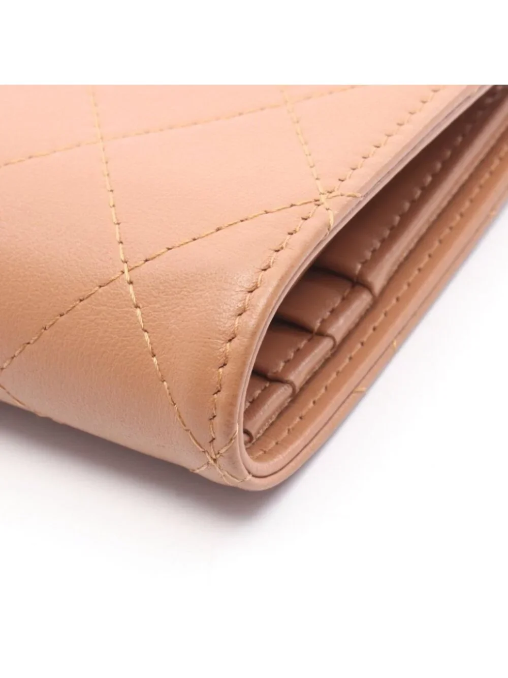 Chanel Bifold Wallet Quilted Camel Leather